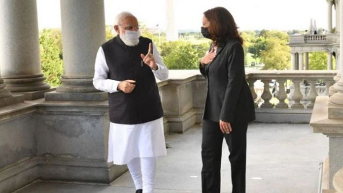 प्रधानमंत्री नरेंद्र मोदी और अमेरिका की उप राष्ट्रपति कमला हैरिस