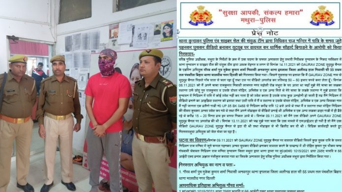 गौरव शर्मा निधिवन गिरफ्तार