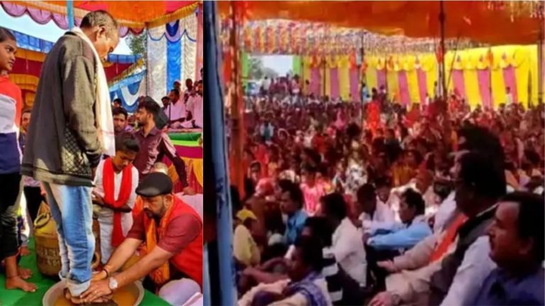‘गरीबी के कारण बने थे ईसाई…अब जागरूक हो गए हैं’ : छत्तीसगढ़ में 1200 लोगों ने हिंदू धर्म में की वापसी, पाँव धोकर किया गया स्वागत