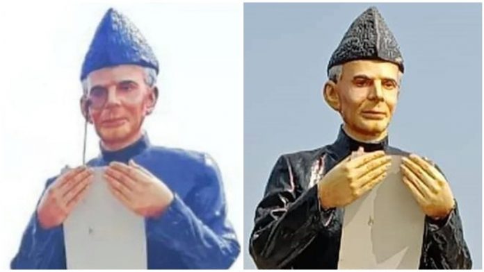 जिन्ना की मूर्ति से चश्मा चोरी