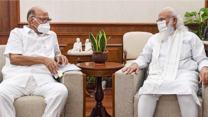 एनसीपी अध्यक्ष शरद पवार और प्रधानमंत्री नरेंद्र मोदी