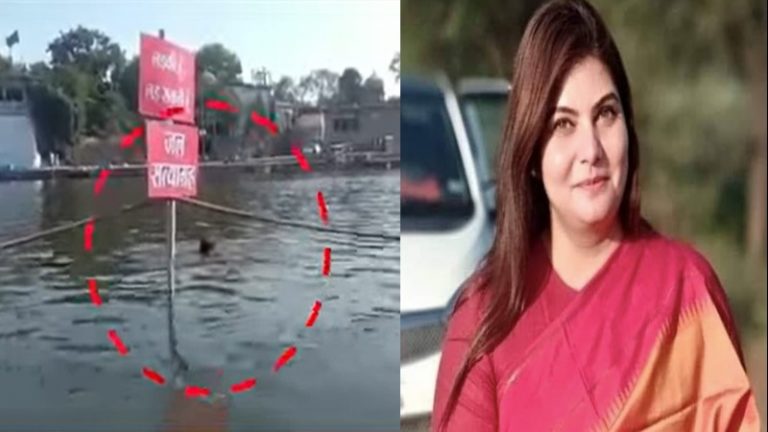 ‘जल सत्याग्रह’ करने उतरीं कॉन्ग्रेस की नूरी खान, मोक्षदायिनी शिप्रा में डूबने लगीं: कार्यकर्ताओं ने बचाया, कभी ‘मुस्लिम कार्ड’ से पाया था पद