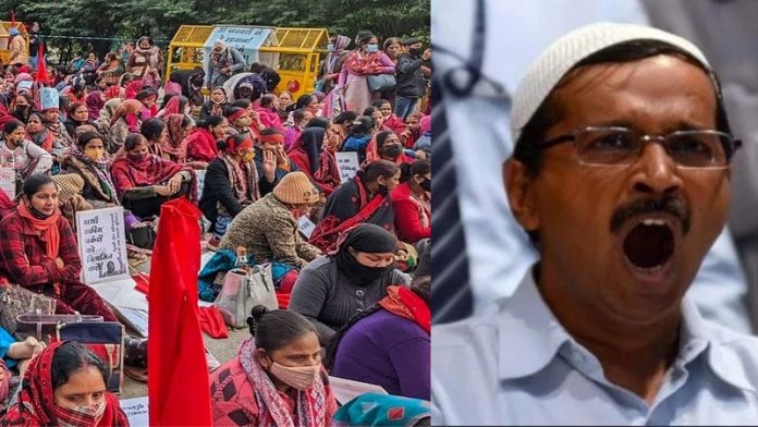 आँगनवाड़ी प्रदर्शन, अरविंद केजरीवाल