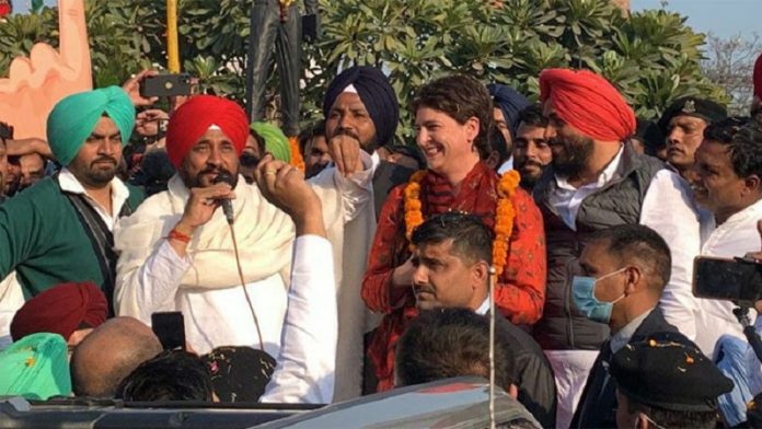 पंजाब, चन्नी, प्रियंका गाँधी