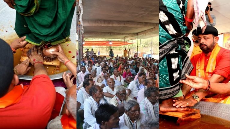 छत्तीसगढ़: महासमुंद में 1250 लोगों ने की घर वापसी, विश्व कल्याण महायज्ञ में प्रबल प्रताप जूदेव ने गंगाजल से पखारे सबके चरण