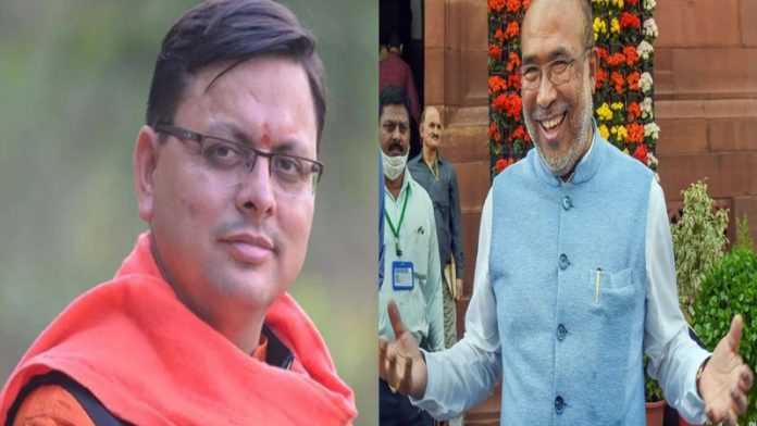 पुष्कर सिंह धामी एन बीरेन सिंह