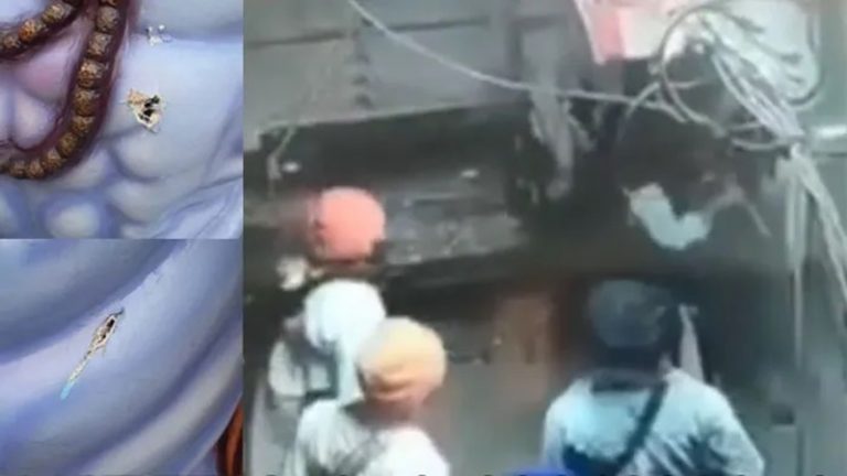 निहंग सिखों के वेश में बदमाशों ने भगवान शिव की प्रतिमा पर बरछे से किया हमला, क्षतिग्रस्त कर दी मूर्ति: CCTV में कैद हुई घटना