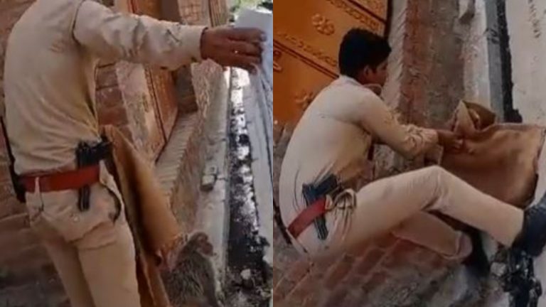 प्रसव के दौरान शरीर में फँसा मृत बच्चा, तड़पती बंदरिया की जान बचाकर UP पुलिसकर्मी विनोद ने पेश की मिसाल: देखें वीडियो