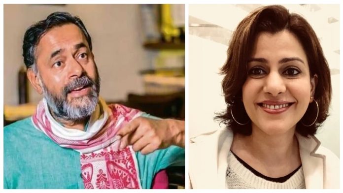 योगेंद्र यादव और निधि राजदान