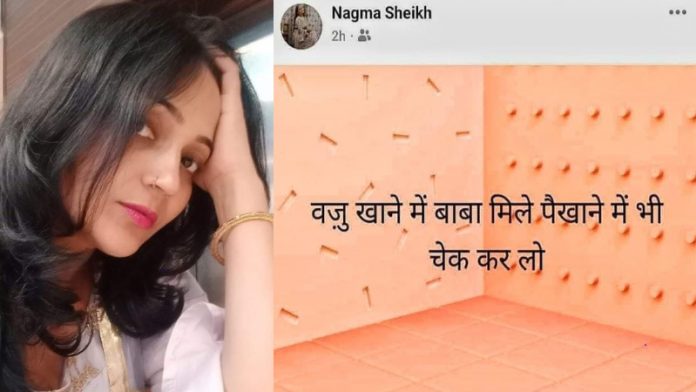 नगमा शेख, विवादित पोस्ट