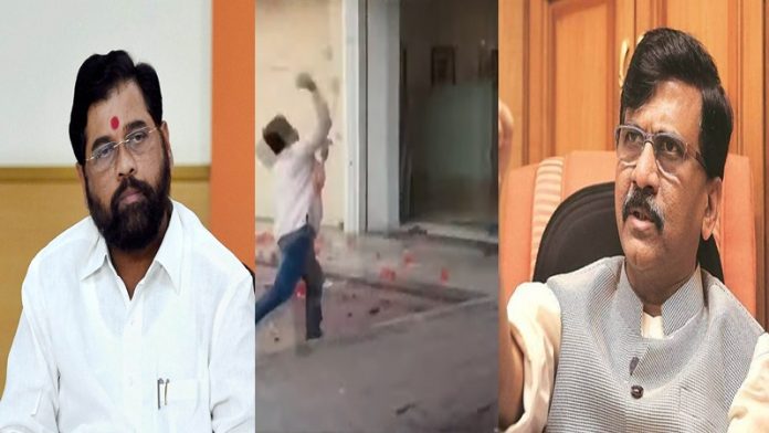 एकनाथ शिंदे के बेटे श्रीकांत के दफ्तर पर शिवसेना के कार्यकर्ताओं का हमला