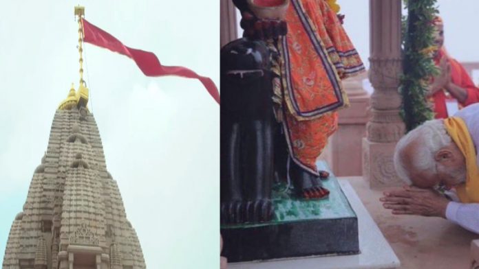 काली मंदिर धर्म ध्वजा पीएम मोदी