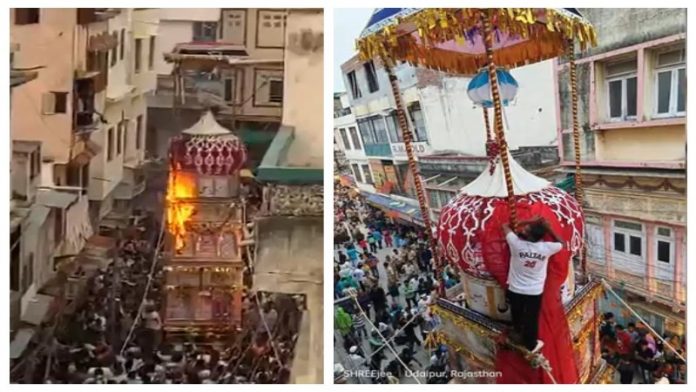 उदयपुर में ताजिया में आग