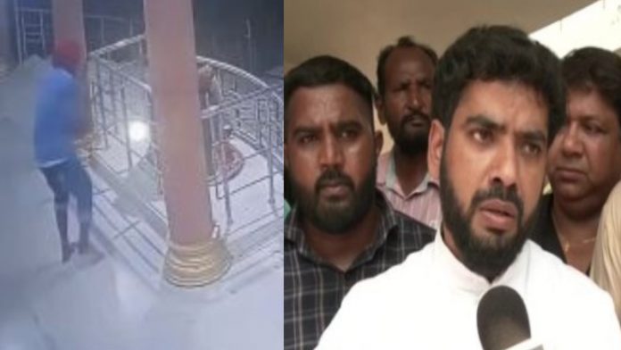 चर्च में मूर्तियाँ खंडित