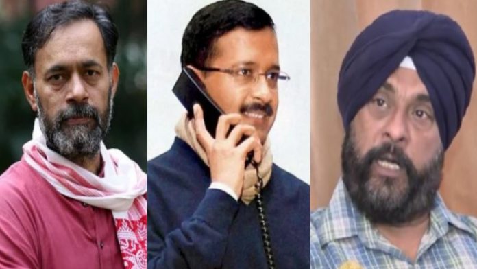 योगेंद्र यादव, अरविंद केजरीवाल, परमजीत कात्याल