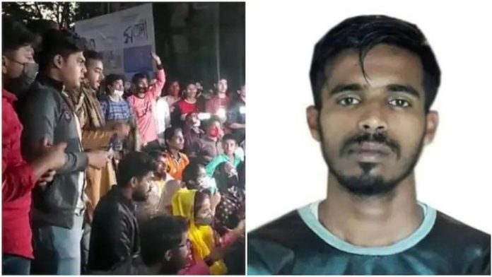 मृतक छात्र नेता अनीश खान और कॉलेज के छात्र