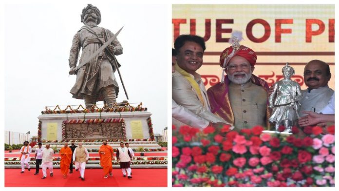 कैम्पगौड़ा की मूर्ति और पीएम मोदी