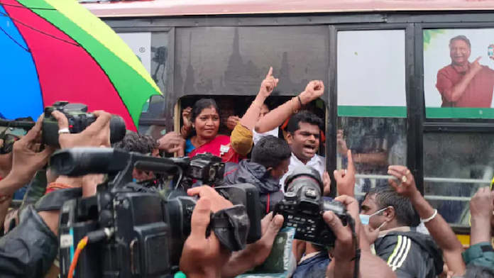 अन्नामलाई, तमिलनाडु, भाजपा, हिरासत
