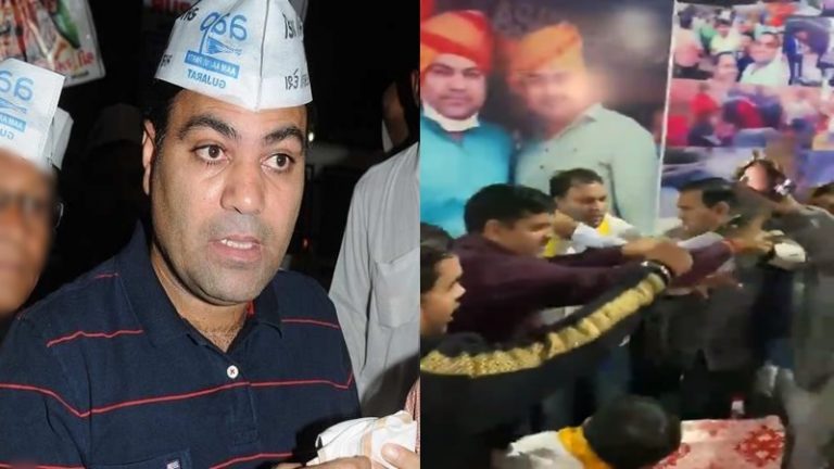AAP विधायक गुलाब सिंह को भीड़ ने दौड़ा-दौड़ाकर थप्पड़ मारे, बैठक छोड़ भागे: Video वायरल, दावा- MCD टिकट बेचने पर हुई धुनाई