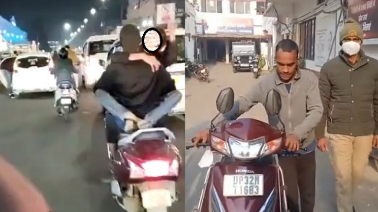 चलती स्कूटी, गोद में बैठी किशोरी लगातार कर रही थी किस: वीडियो वायरल होने के बाद युवक धराया, मोबाइल फोन दुकान पर छूटने से शुरू हुई थी ‘लव स्टोरी’