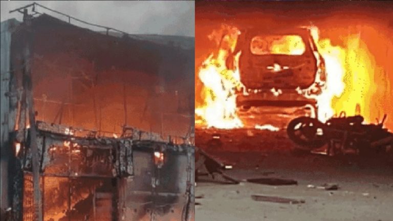 पटना में 50 राउंड गोलीबारी, 2 की मौत: मैरिज हॉल भी फूँक डाला, जल कर ख़ाक हुई कई गाड़ियाँ