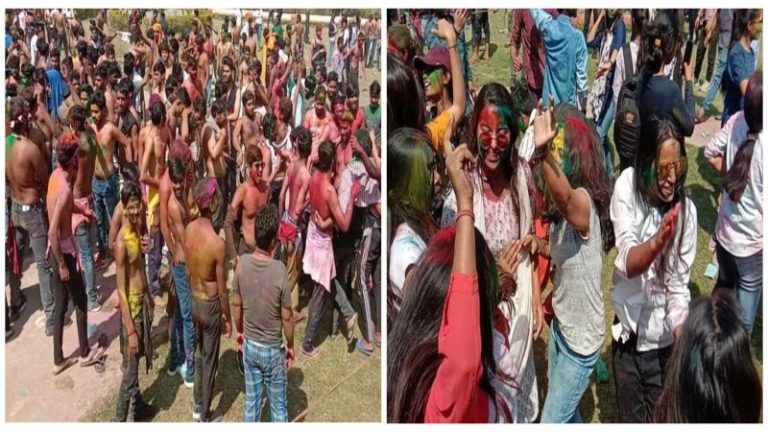 इफ्तार आयोजित करने वाले BHU में होली खेलने पर रोक, विरोध में छात्र-छात्राओं ने DJ लगाकर खूब उछाले रंग: जमकर हुई कुर्ताफाड़ होली