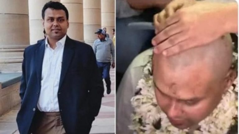 कॉन्ग्रेसी नेता हुआ टकला, वजह ममता बनर्जी: बोला- ‘कसम खाता हूँ कि जब तक ममता सरकार नहीं गिरा दूँ, सिर पर बाल नहीं रखूँगा’