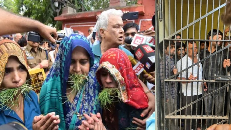 पुलवामा बलिदानियों की विधवाओं के मुँह में घास, पुलिस ने CM हाउस जाने से रोका तो जमीन पर लेट गईं: बीजेपी MP ने बताया- राजस्थान पुलिस ने वीरांगनाओं को रातोंरात उठाया