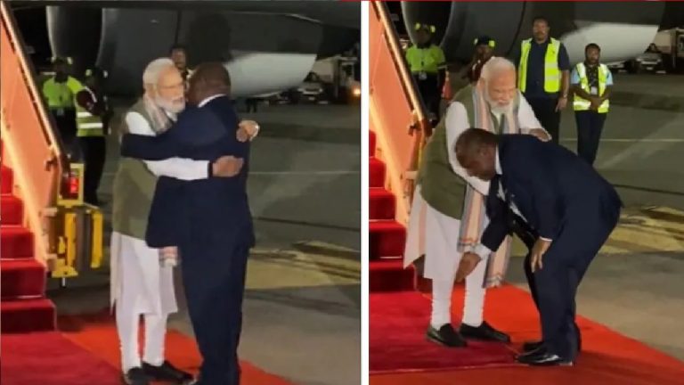 पापुआ न्यू गिनी के प्रधानमंत्री ने चरण स्पर्श कर PM मोदी को दिया सम्मान, स्वागत के लिए तोड़ दी अपने देश की ये पुरानी परंपरा: देखें वीडियो