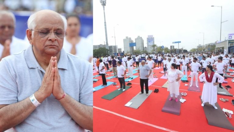 एक साथ 1.25 लाख लोगों ने किया योगाभ्यास, ‘अंतरराष्ट्रीय योग दिवस’ पर सूरत ने बनाया गिनीज बुक वर्ल्ड रिकॉर्ड: CM भूपेंद्र पटेल का ऐलान – गुजरात में 51 नए योग स्टूडियो बनेंगे