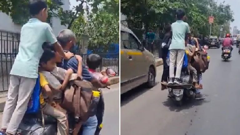 स्कूटी पर 7 बच्चों को लादकर चल रहा था मुनव्वर शाह, मुंबई पुलिस ने गैर इरादन हत्या का केस दर्ज कर किया गिरफ्तारः Video वायरल