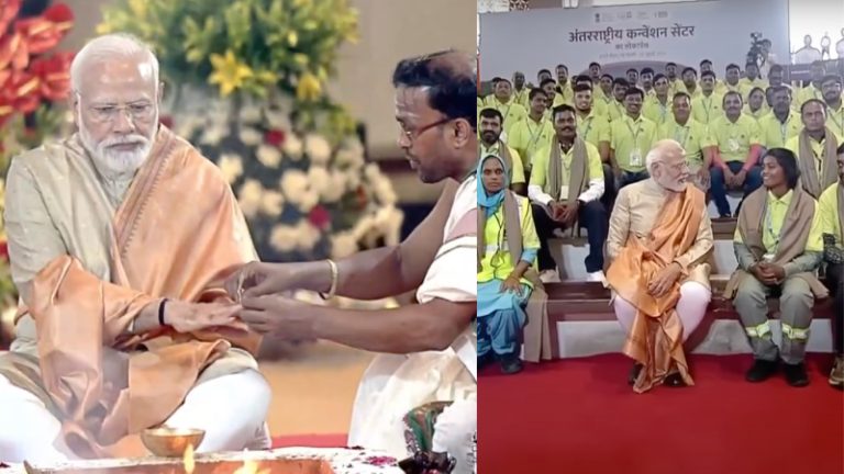हवनपूजा के साथ PM मोदी ने किया IECC कॉम्प्लेक्स का उद्घाटन, श्रमजीवियों को दिया सम्मान: 123 एकड़ में फैला है, शंख जैसा है आकार