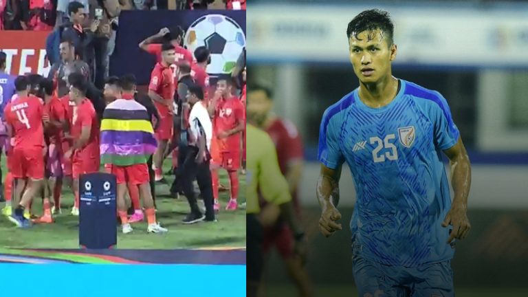 मेइती झंडा लेकर मेडल लेने पहुँचा मणिपुर का फुटबॉलर, सोशल मीडिया पर बवाल के बाद कहा- शांति चाहता हूँ: कुवैत को हराकर SAFF चैंपियन बना है भारत