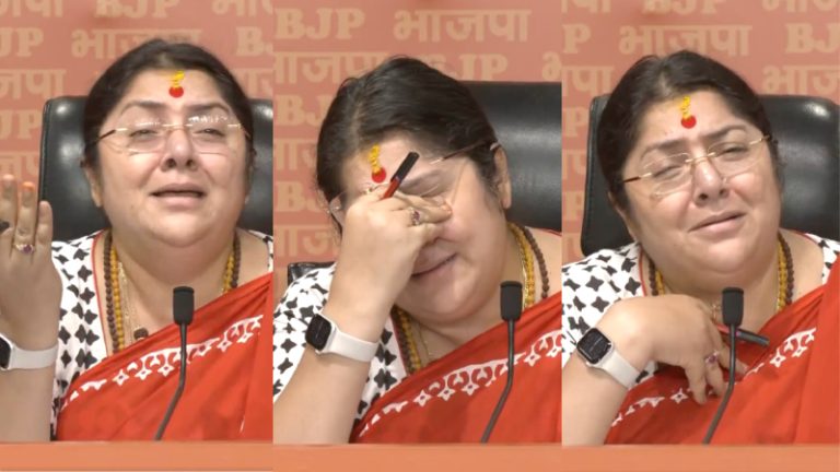 ‘हमलोग भी महिला हैं, हमारी बेटियाँ कहाँ जाएँगी’: फूट-फूटकर रोईं बंगाल की बीजेपी MP, कहा- TMC के गुंडों ने उम्मीदवार को नंगा कर घुमाया, हाथों में थी बंदूकें
