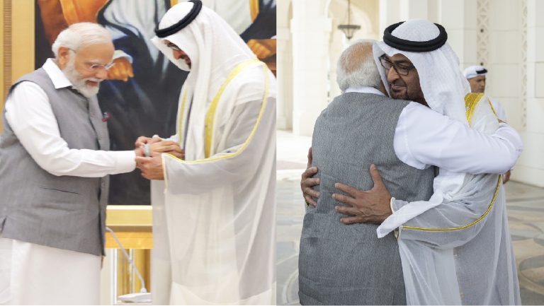 PM मोदी के सम्मान में इस्लामी मुल्क ने किया भोज का आयोजन, परोसे गए केवल शाकाहारी व्यंजन: UAE के राष्ट्रपति ने बाँधा फ्रेंडशिप बैंड