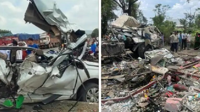 अब महाराष्ट्र में हाइवे पर कंटेनर ने कई गाड़ियों को ठोका, होटल में घुस गया; 12 की मौतः 3 दिन पहले बुलढाणा में बस हादसे में जलकर मर गए थे 26 यात्री