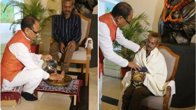 पेशाब कांड पीड़ित के CM शिवराज ने पखारे चरण, प्रवेश शुक्ला को धकियाते हुए ले गई MP पुलिस: रिपोर्ट में बताया- वीडियो पुराना, पैसों के लिए किया वायरल
