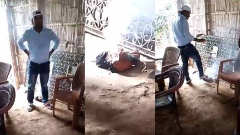 भारत के लोगों से वोट लेकर अब्बा बना मुखिया, बेटा मोहम्मद अस्मतुल्ला लात मार-मार कर जलाया तिरंगा: वीडियो वायरल, पुलिस ने दबोचा