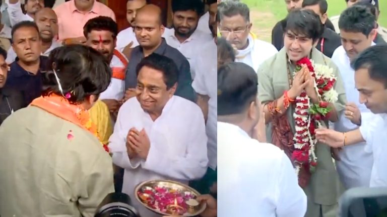 वो हिन्दू राष्ट्र की बात करते हैं, मुस्लिमों पर बुलडोजर चलाने को कहते हैं… बागेश्वर बाबा के सामने नतमस्तक हुए कमलनाथ, लिबरल गिरोह को लगी मिर्ची