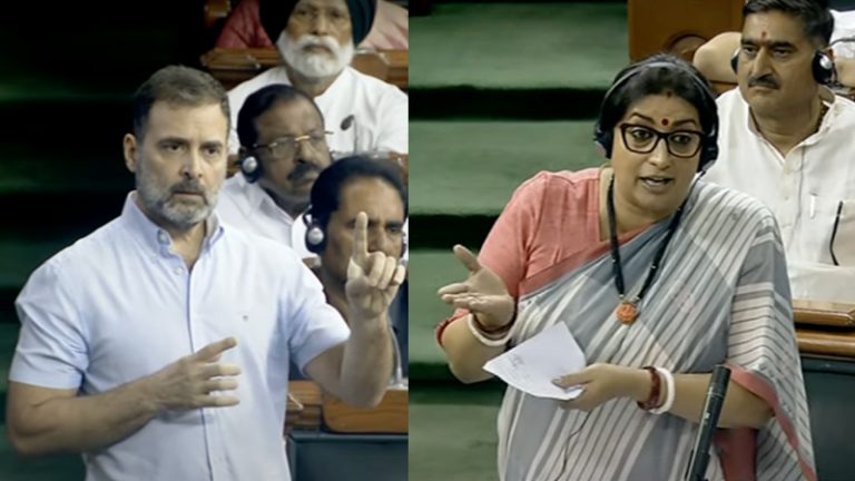 ‘अभद्र इशारा, महिला सांसदों को फ्लाइंग किस’: स्मृति ईरानी ने राहुल गाँधी को बताया ‘नारी विरोधी’, कहा- आज देश को उनके ‘खानदानी लक्षण’ का पता चला