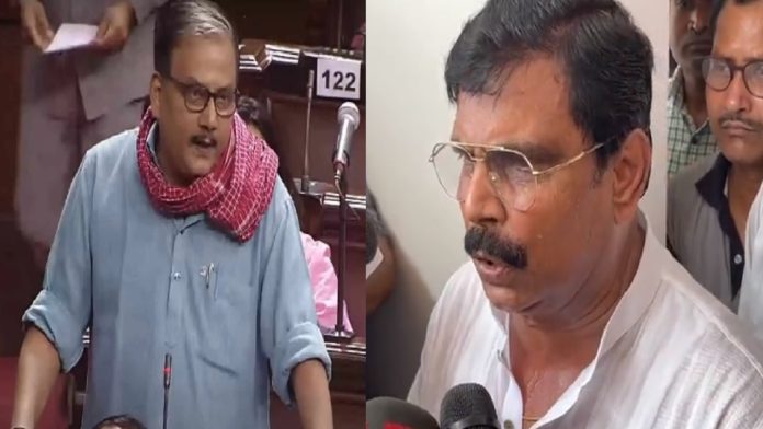 मनोज झा (बाएं), आनंद मोहन