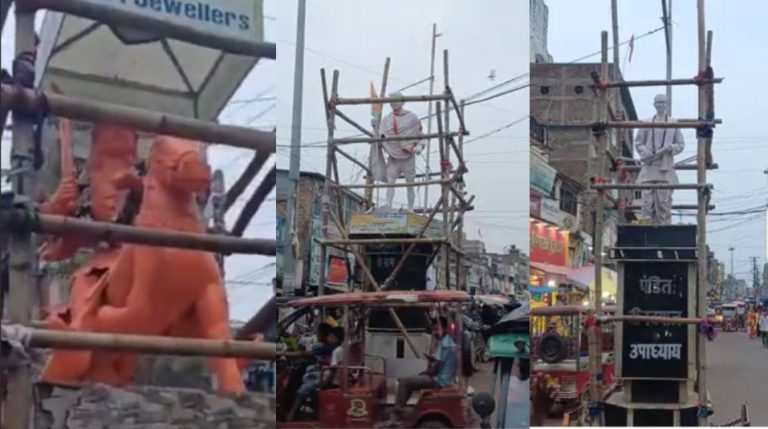 मुस्लिमों के चेहल्लुम पर मुंगेर में 18 मंदिर और 8 महापुरुषों को खतरा: बिहार पुलिस ने बाँस-बल्ली से घेरा, BJP ने की हटाने की माँग