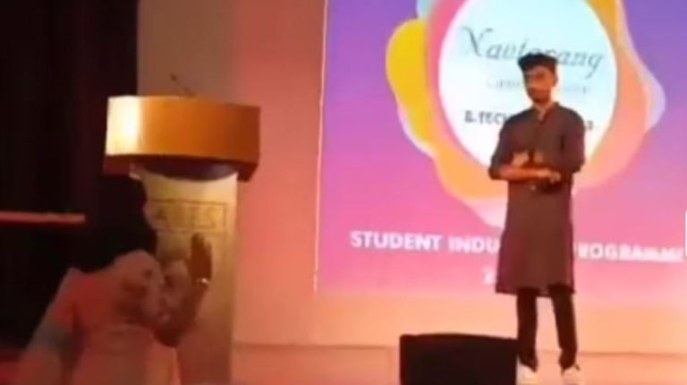 ‘जय श्री राम’ से भड़की इंजीनियरिंग कॉलेज की प्रोफेसर मैडम, छात्र को मंच से उतारा: कहा- ये बेकार की बातें