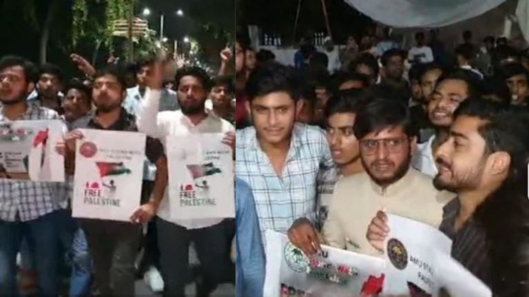 हमास के जिन आतंकियों की बर्बरता से दुनिया सन्न, उनके समर्थन में अलीगढ़ मुस्लिम यूनिवर्सिटी में मार्च: अल्लाह-हू-अकबर के लगे नारे