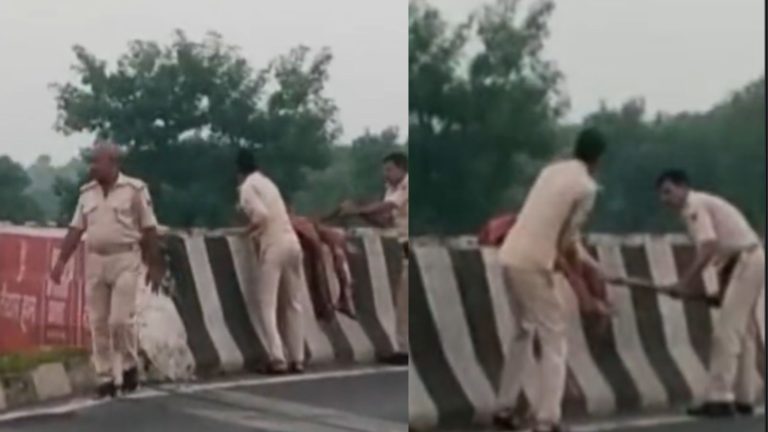 बिहार पुलिस ने नदी में फेंक दिया दुर्घटना में मरे शख्स का शव: पोस्टमॉर्टम के लिए अस्पताल तक नहीं भेजा, डंडे के सहारे पुल से गिरा दिया