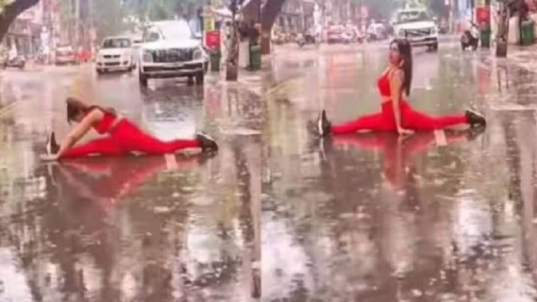 सड़क पर योग मुद्राएँ करने लगीं इंस्टाग्राम इन्फ्लुएंसर, फिर गुजरात पुलिस की रील में माफ़ी माँगती हुई आई नज़र: वायरल हुआ वीडियो