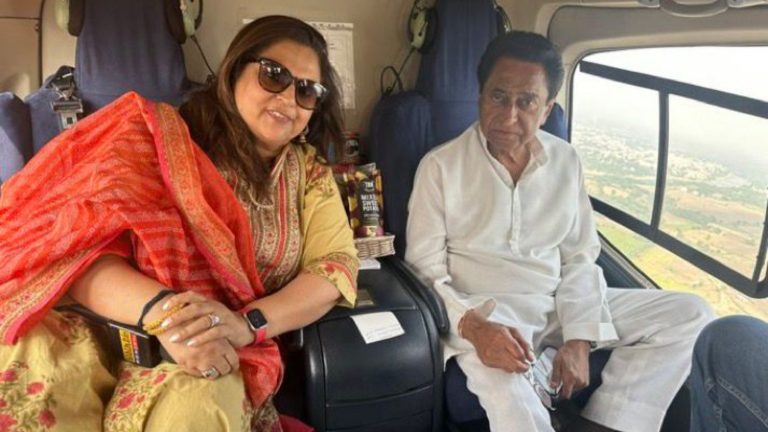 I.N.D.I. गठबंधन ने किया बहिष्कार, कॉन्ग्रेसी पूर्व CM ने किया सत्कार: कमलनाथ के साथ दिखीं नविका कुमार तो भड़का विपक्षी गिरोह