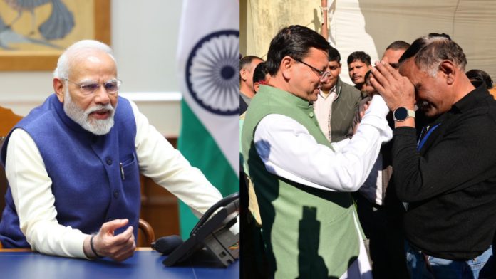 PM नरेंद्र मोदी, CM पुष्कर सिंह धामी, सुरंग बचाव, मजदूरों
