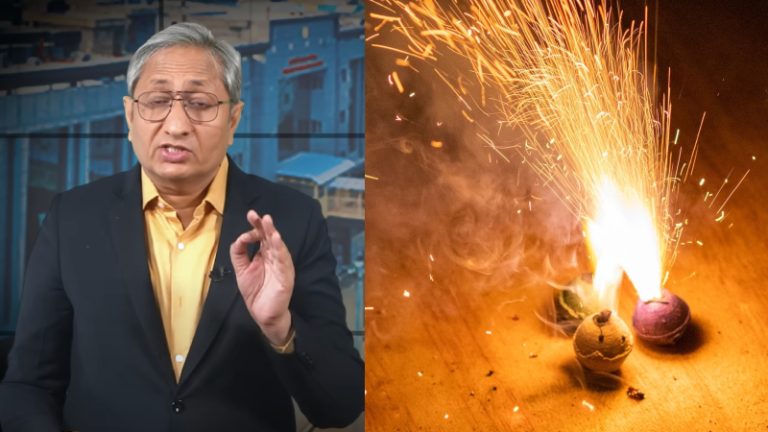पटाखे ही क्यों, रवीश कुमार चाहते हैं हिन्दुओं का साँस लेना भी कर दिया जाए बैन: पराली पर नहीं फूटा बकार, दिवाली पर घृणा की बौछार