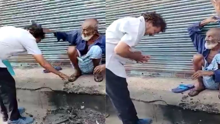 ‘दुआ’ लेने आए कॉन्ग्रेस उम्मीदवार को फकीर ने मारे चप्पल पे चप्पल, साध्वी प्रज्ञा को बताया था ‘डायन’: नेटिजन्स बोले- वोट के लिए टट्टी भी खा लेंगे ये